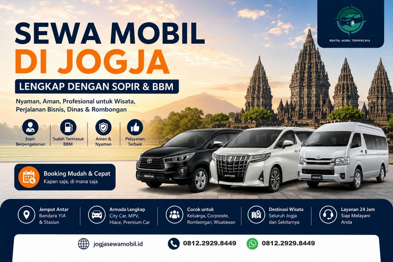 Sewa Mobil di Jogja dengan Sopir & BBM | Rental Mobil Terbaik Yogyakarta 2026